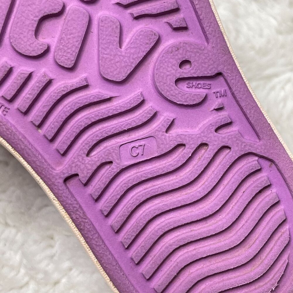 Native Kid's Purple Jefferson Rubber Washable Sneakers Slip On Shoes Size 7 - Picture 6 of 10